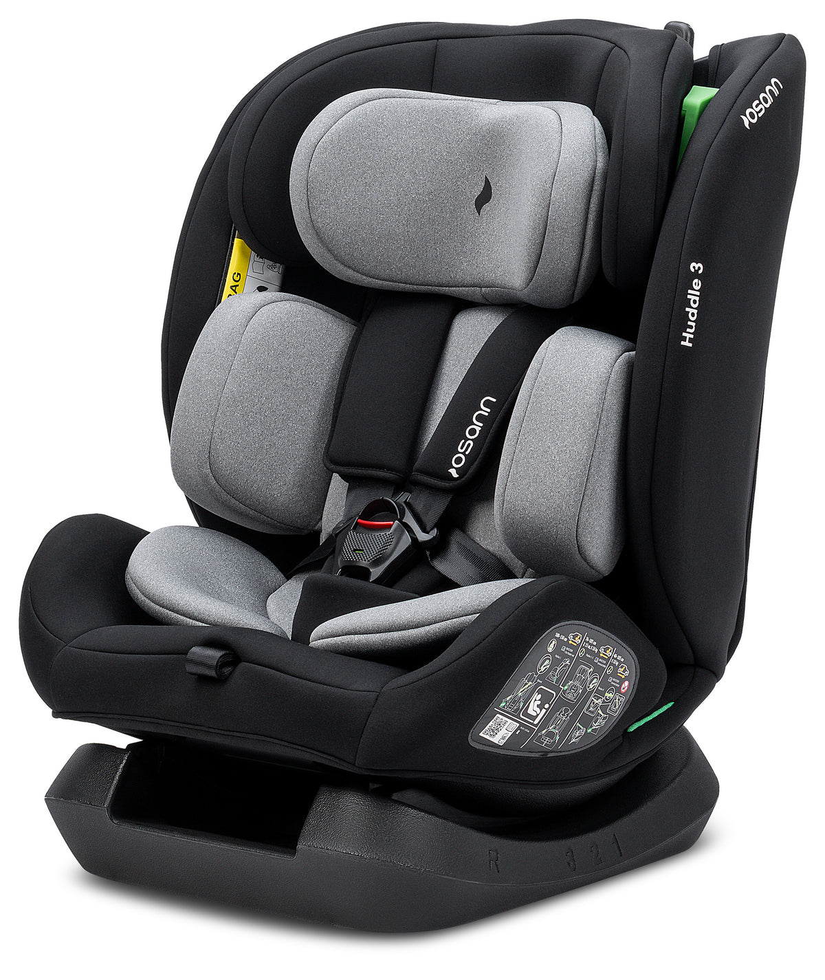 Seggiolino auto Huddle 3 isize da cm 40 a cm 150 dalla nascita a 12 anni installazione con cinture senza isofix